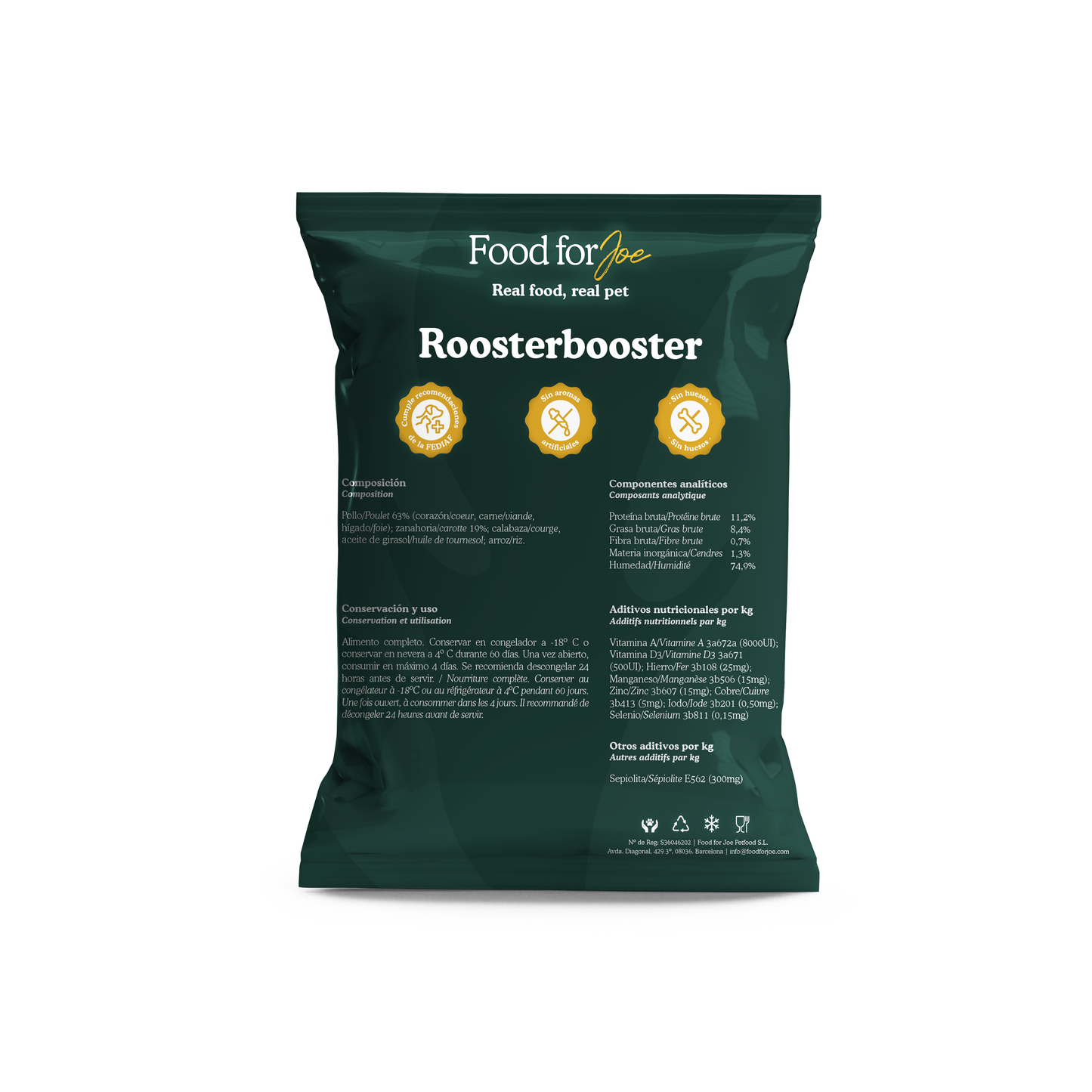 Roosterbooster - menú de pollo para perros 800g