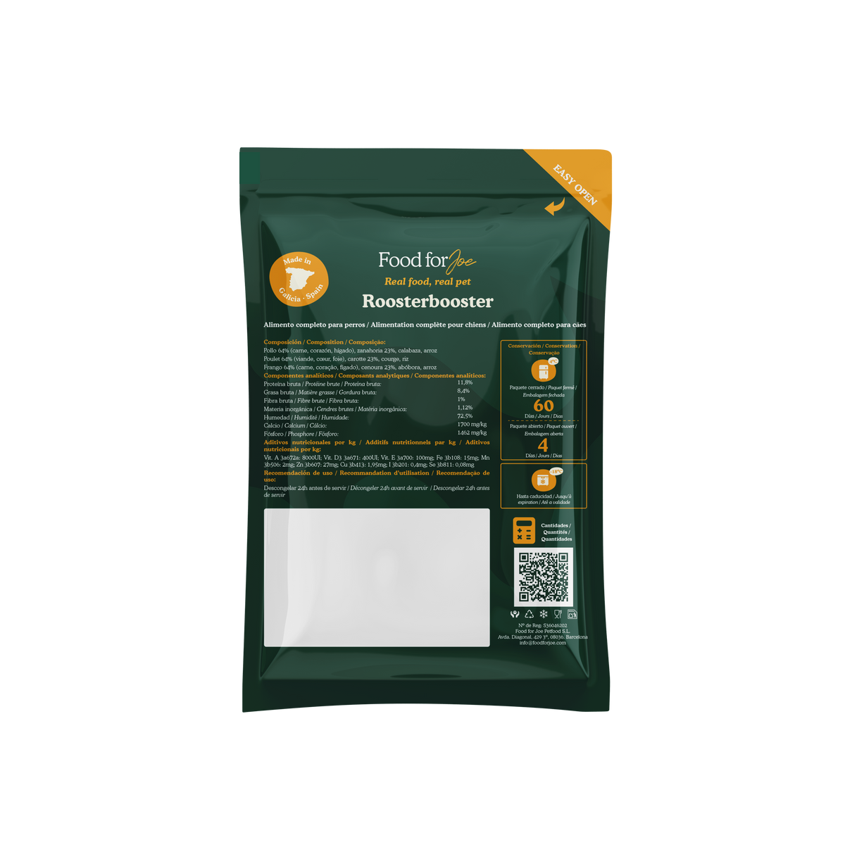 Roosterbooster - menú de pollo para perros 400g