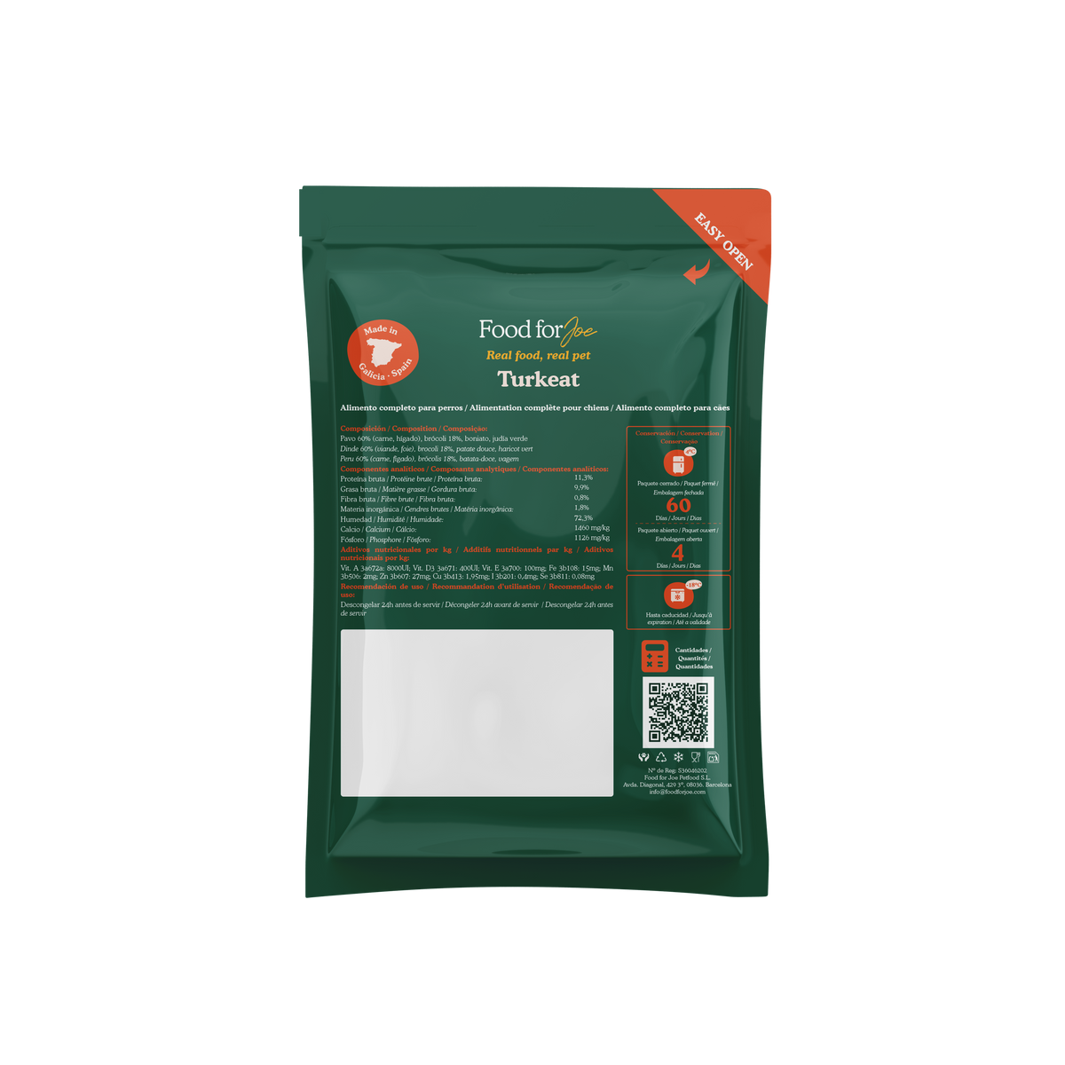 Turkeat - menú de pavo para perros 800g