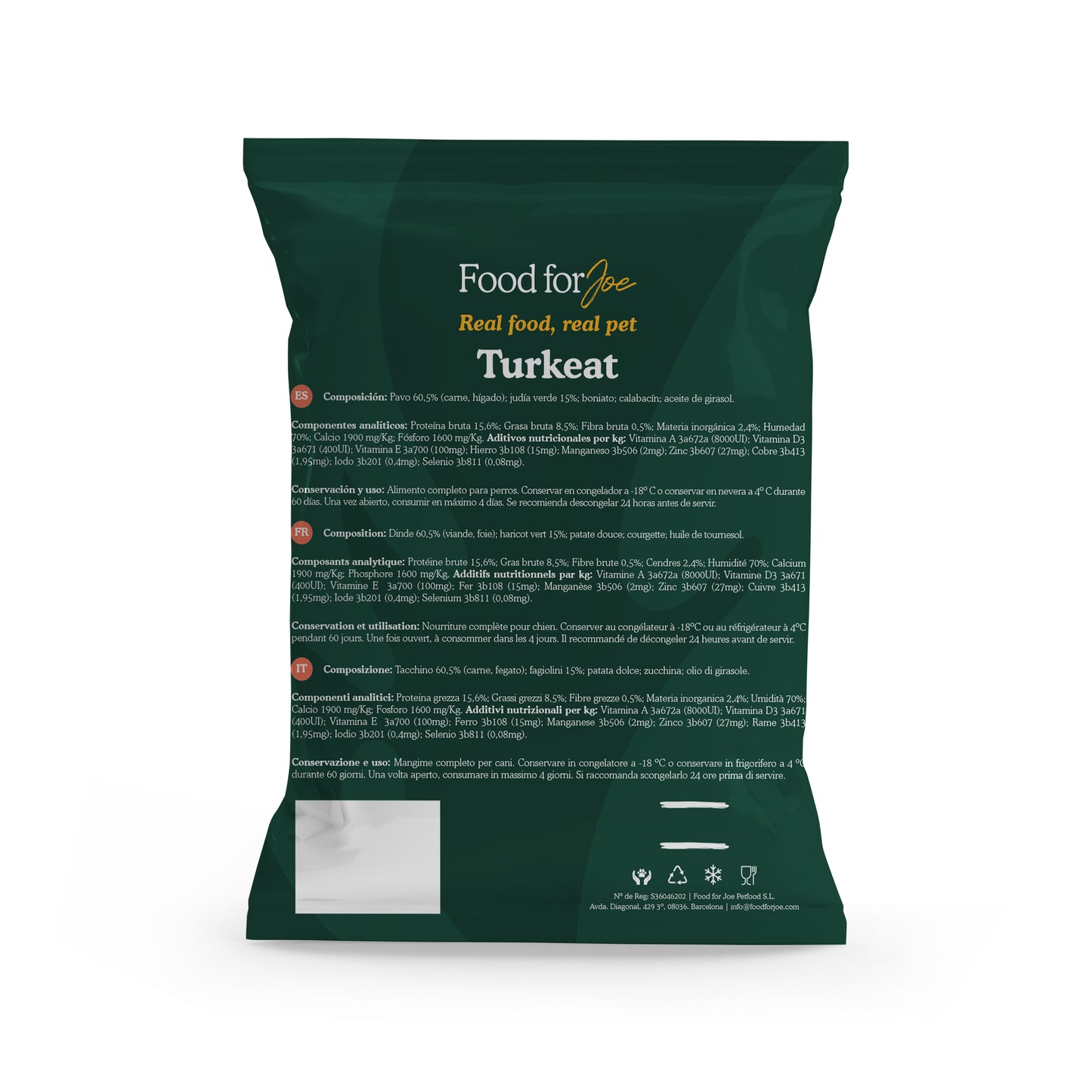 Turkeat - menú de pavo para perros 800g
