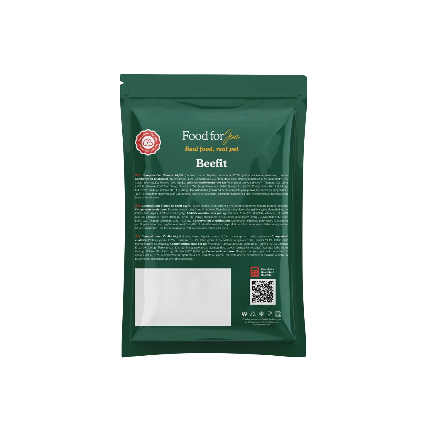 Beefit - Menú de ternera para perros 800g