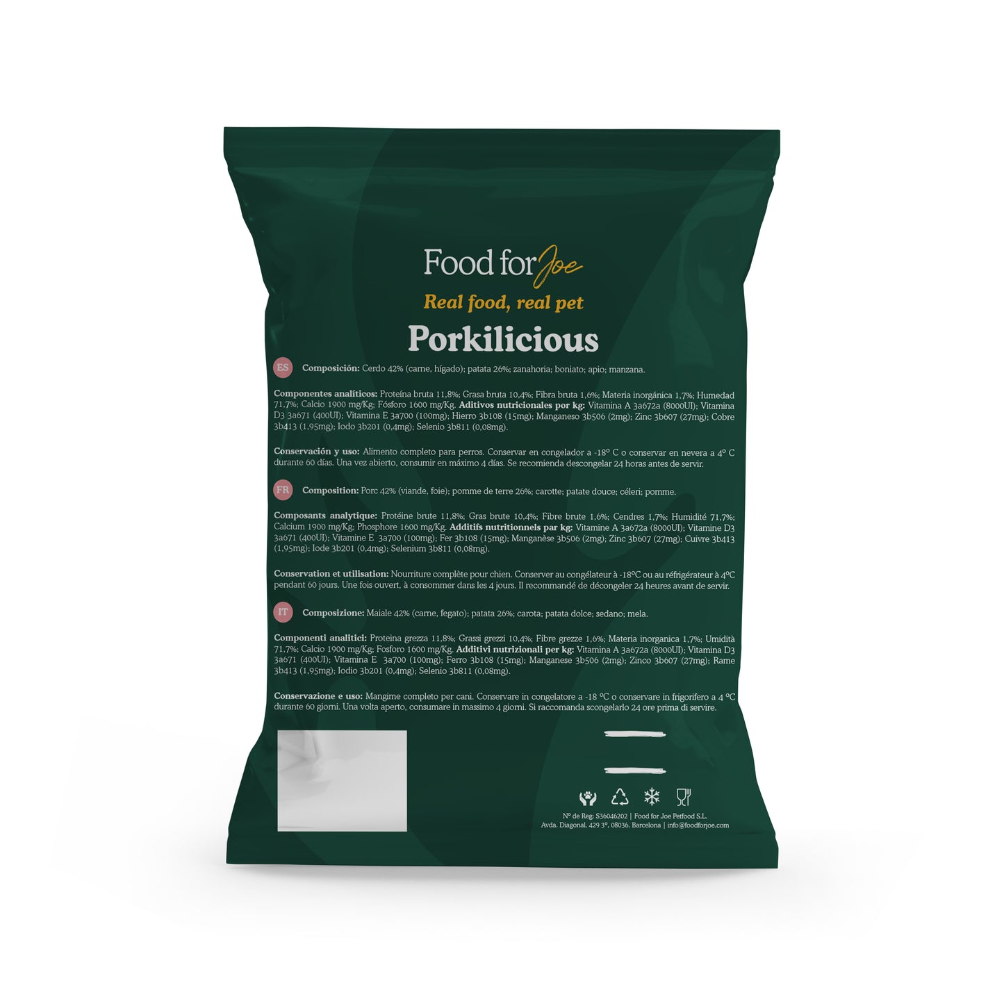 Porkilicious - menú de cerdo para perros 400g