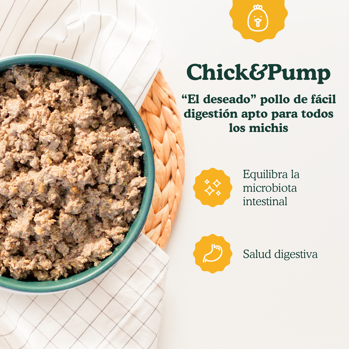 Chick&Pump - menú de pollo para gatos 100g