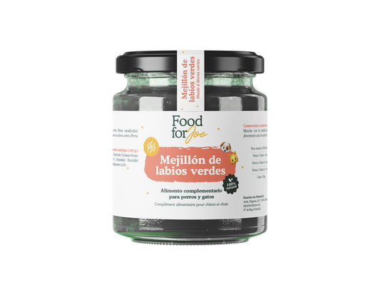 Mejillón de labios verdes formato frasco - Suplemento 100% natural para perros y gatos