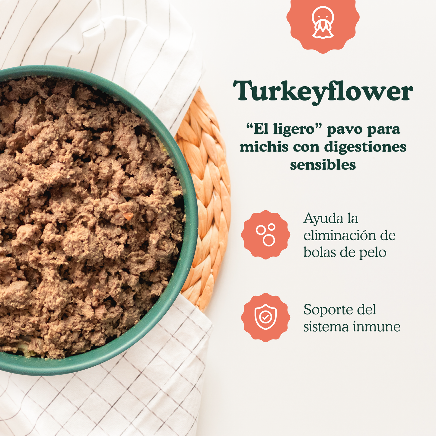 Turkeyflower - menú de pavo para gatos 100g