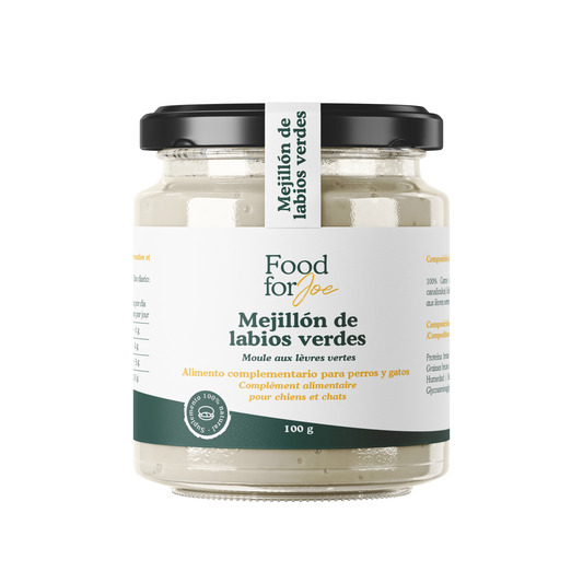 Mejillón de labios verdes formato frasco - Suplemento 100% natural para perros y gatos