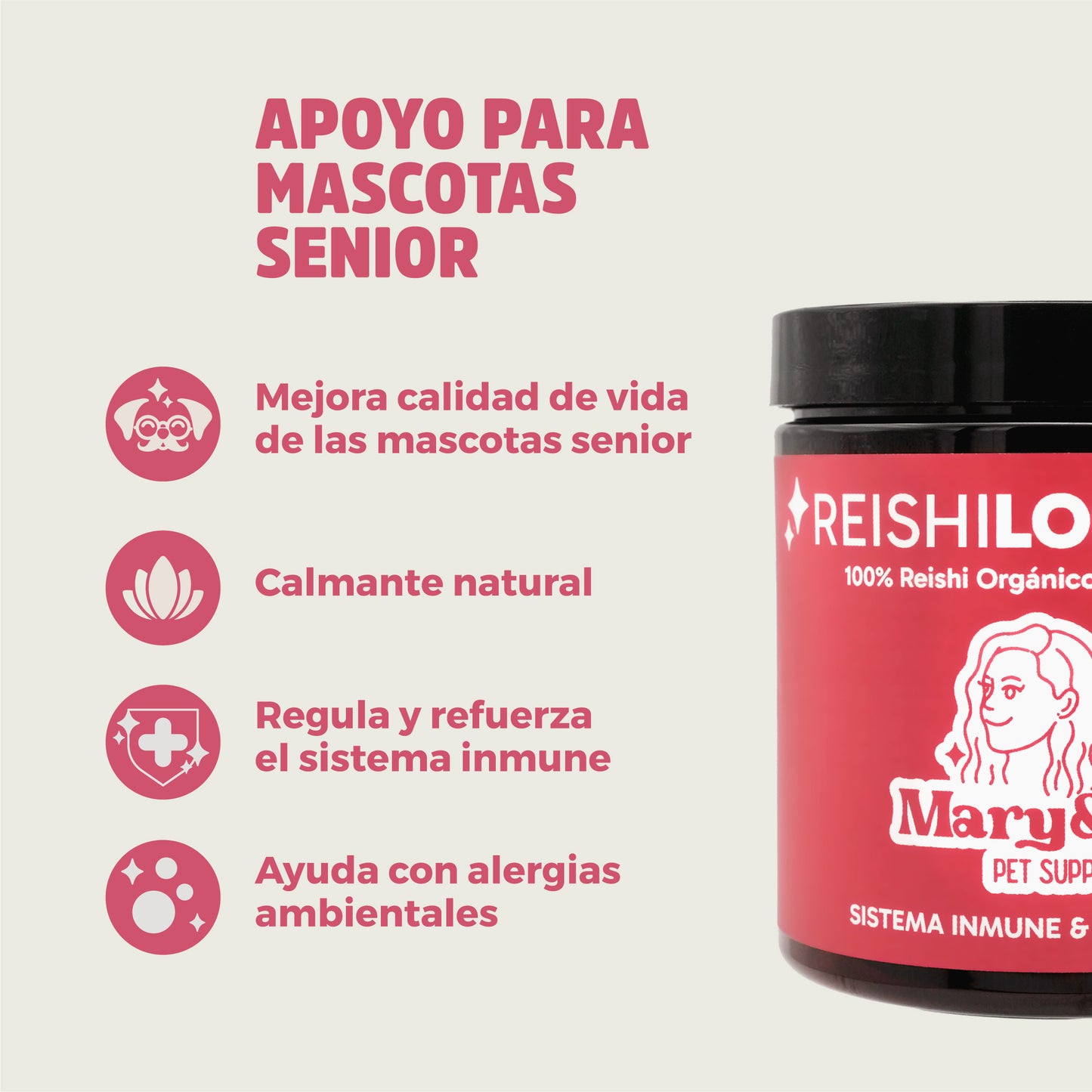Reishi Longevity - Hongos medicinales para perro y gato