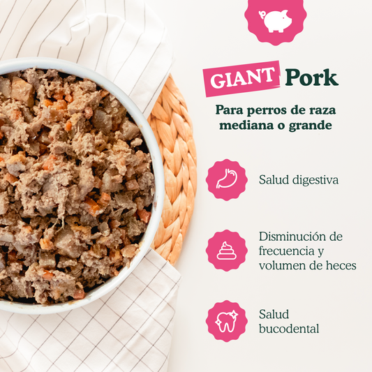 Giant Cerdo 1200 gr - Receta de cerdo para perros medianos y grandes