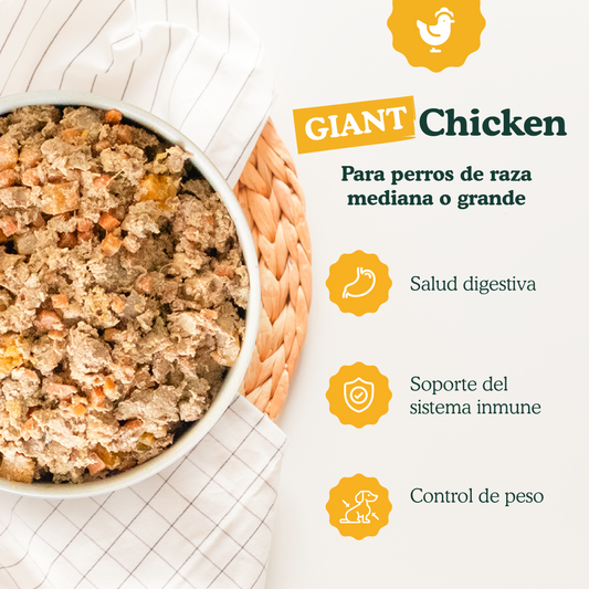 Giant Pollo 1200 gr - Receta de pollo para perros medianos y grandes