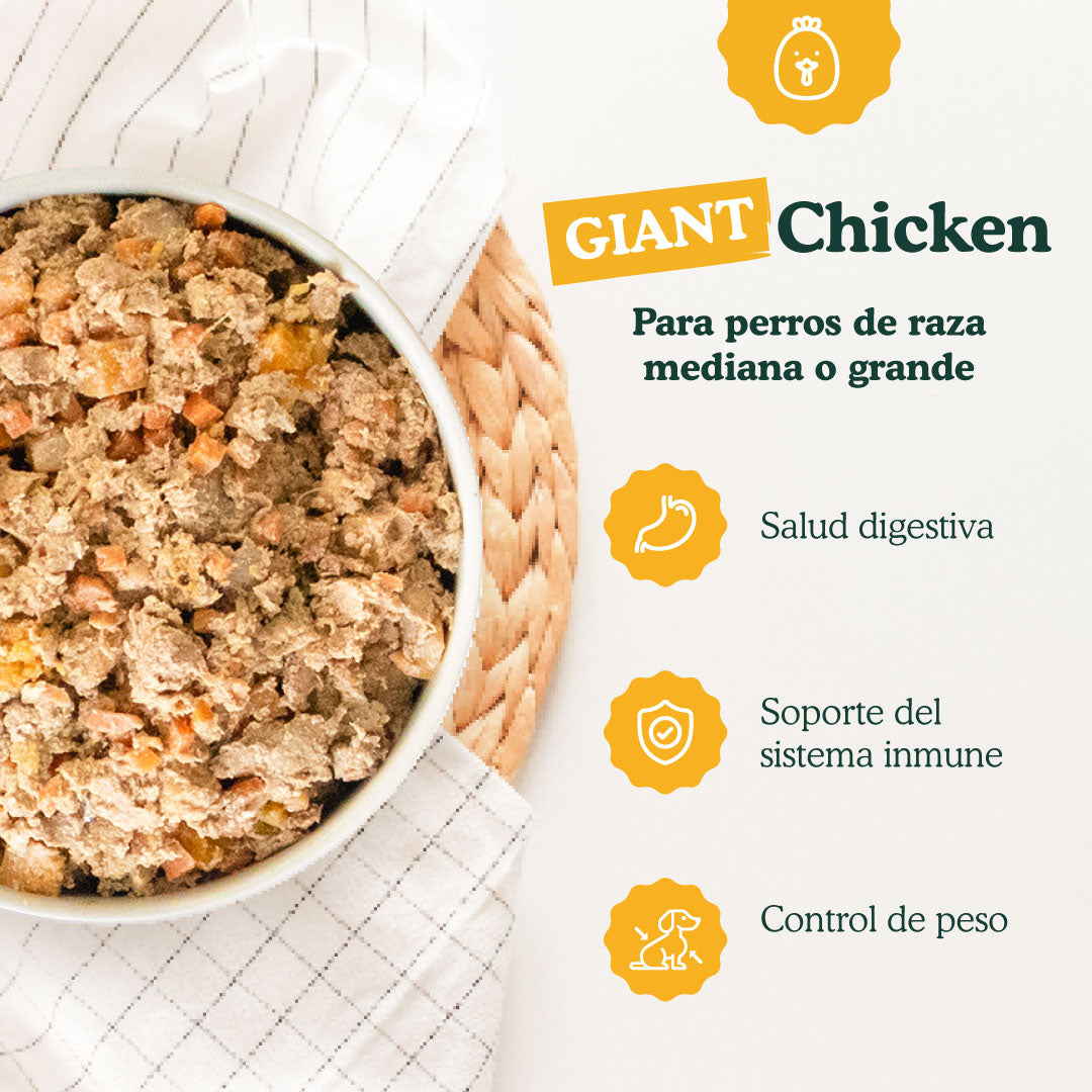 Giant Pollo 1200 gr - Receta de pollo para perros medianos y grandes
