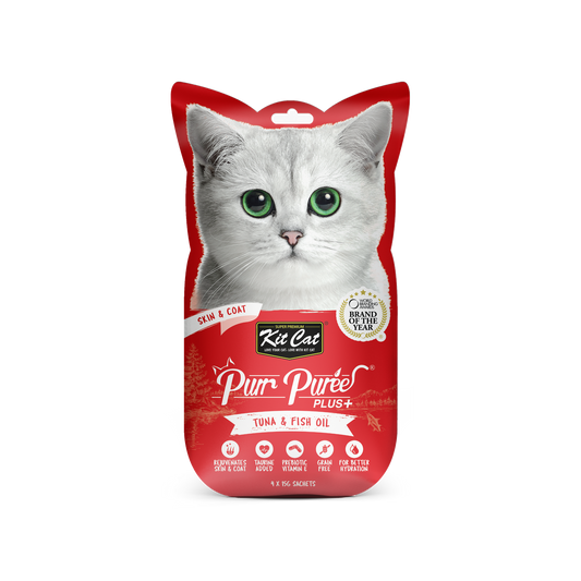 Kit Cat PurrPuree - Atún - Piel y pelaje - 4x15g