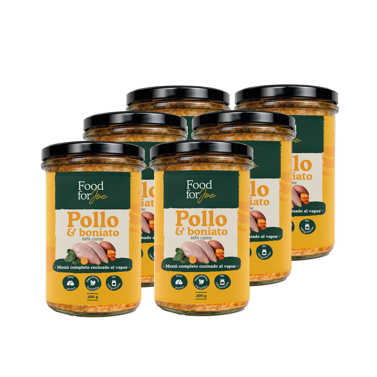 Pollo y Boniato – Menú completo cocinado al vapor (pack 6)