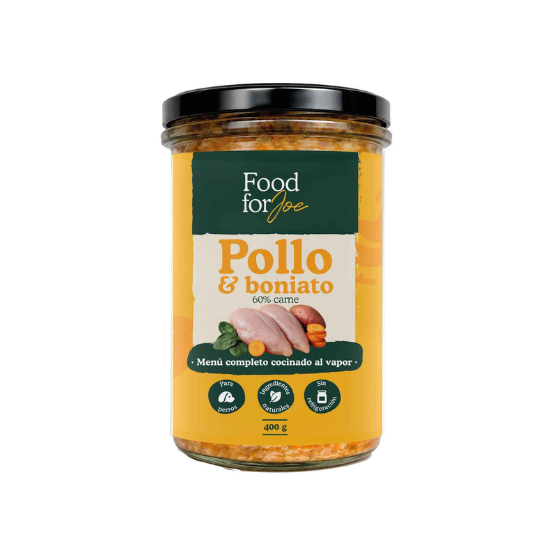 Pollo y Boniato – Menú completo cocinado al vapor (pack 6)