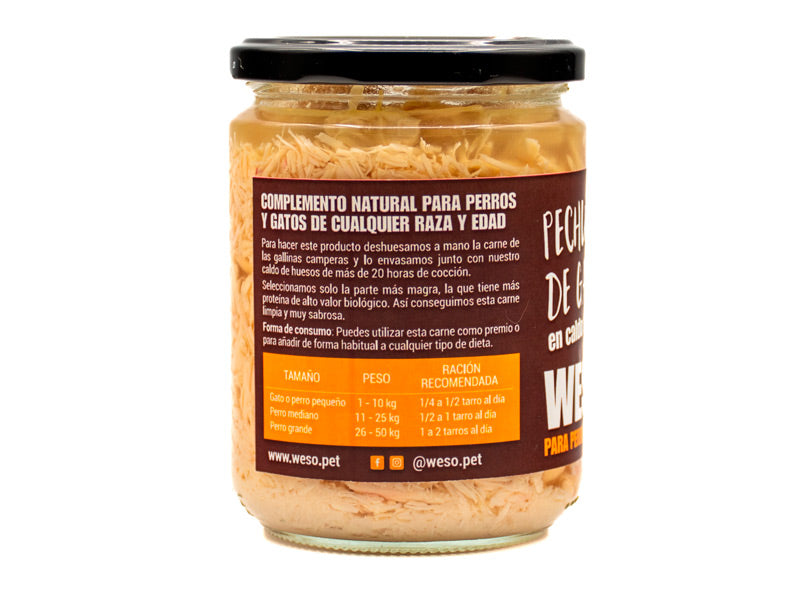 Pechuga de gallina en caldo para perros y gatos - 400 ml