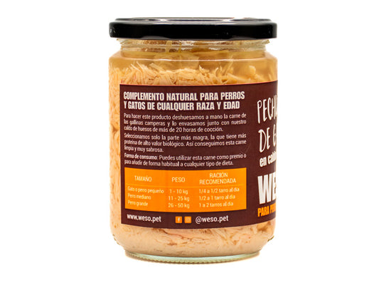 Pechuga de gallina en caldo para perros y gatos - 400 ml